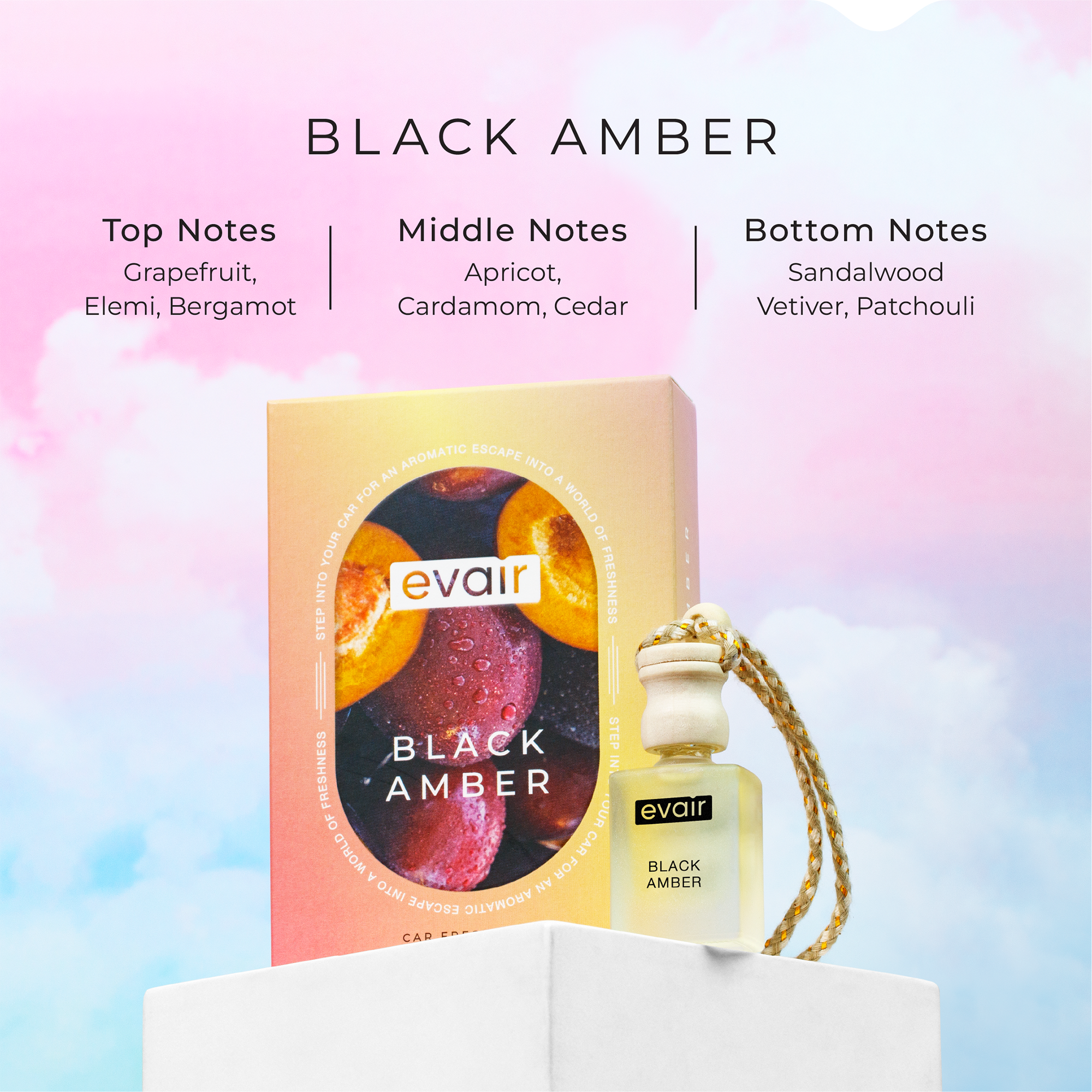 Different Notes of Evairs Amber Car Air Freshener
