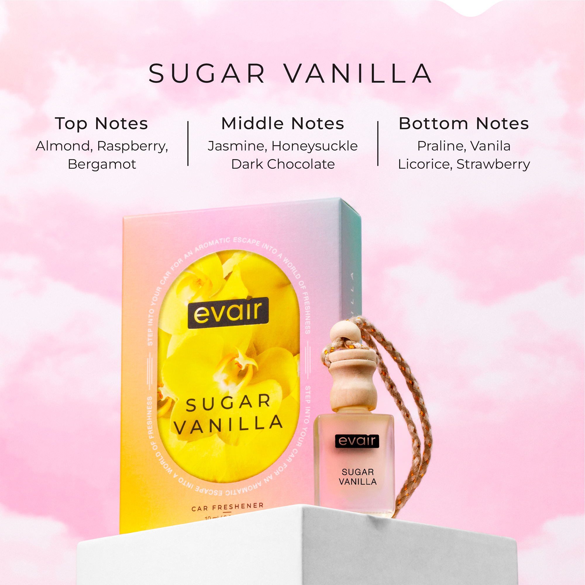 Different Notes of Evairs Vanilla Car Air Freshener